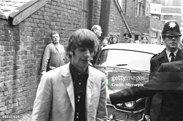 Premier of 'A Hard Day's Night', crowds gather to catch sight of The Beatles before the Northern premier starts in Liverpool. Ringo Starr pictured...