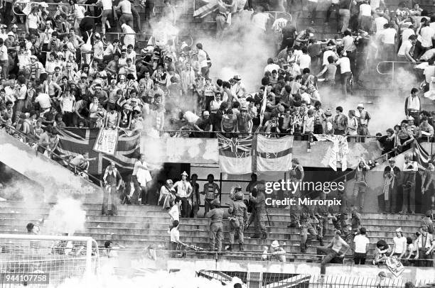 Belgium v England, European Championship Match, Group Stage, Group 2, Delle Alpi, Turin, Italy, 12th June 1980. Crowd Trouble. Final score: Belgium...
