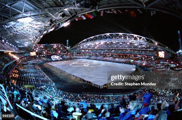 General view from the Opening Ceremony of the Sydney 2000 Olympic Games at the Olympic Stadium in Homebush Bay, Sydney, Australia. \ Mandatory...