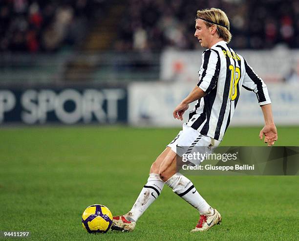 Christian Poulsen of Juventus FC in action during the Serie A match between AS Bari and Juventus FC at Stadio San Nicola on December 12, 2009 in...
