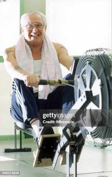 Frank Shortland seen here rowing and raising funds for Children in Need at the Coventry Sports Centre, 15th January 1994.