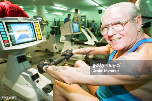 Year old Frank Shortland seen here taking part in the Snowball Events at the sports centre fund raising for charity. Frank accomplished 1.5 miles in...