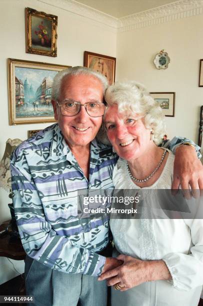 Frank and Joan Shortland seen here at the their Coventry home celebrating their golden wedding anniversary, 19th August 1998.