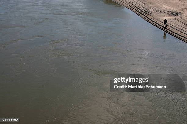 An Angler fishes at the bank of the river Dniester on October 19, 2008 in Tiraspol, Moldova. Tiraspol is the second largest city in Moldova and is...