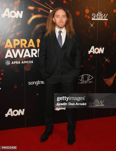 Tim Minchin arrives ahead of the 2018 APRA Music Awards at ICC Sydney on April 10, 2018 in Sydney, Australia.