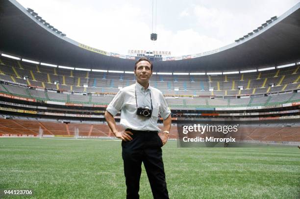 World Cup tournament in Mexico, Mirror photographer Monte Fresco in the Azteca Stadium, May 1970.