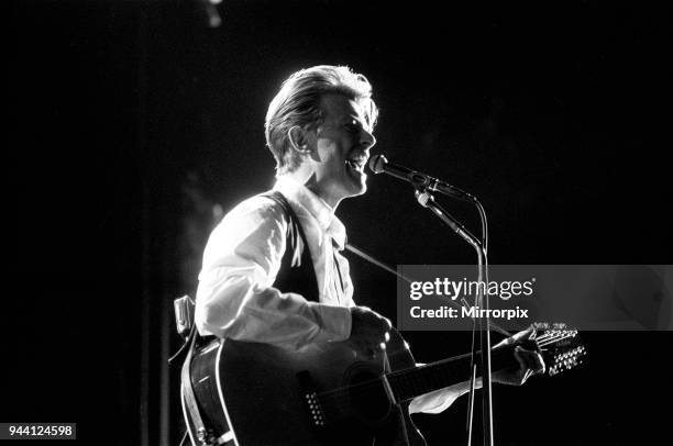 David Bowie on stage at the Birmingham NEC during the first leg of his Sound and Vision Tour, Picture taken 19th March 1990.