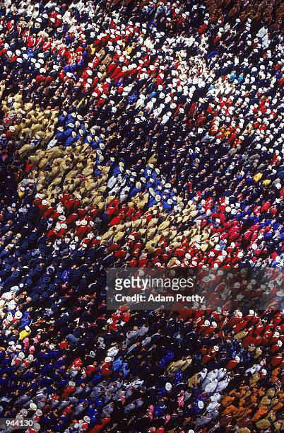The athletes gather during the Opening Ceremony of the Sydney 2000 Olympic Games at the Olympic Stadium in Homebush Bay, Sydney, Australia. \...