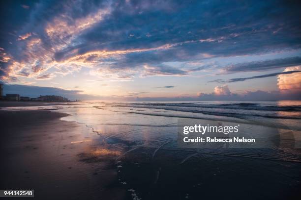 crescent beach at sunrise - south carolina beach stock pictures, royalty-free photos & images