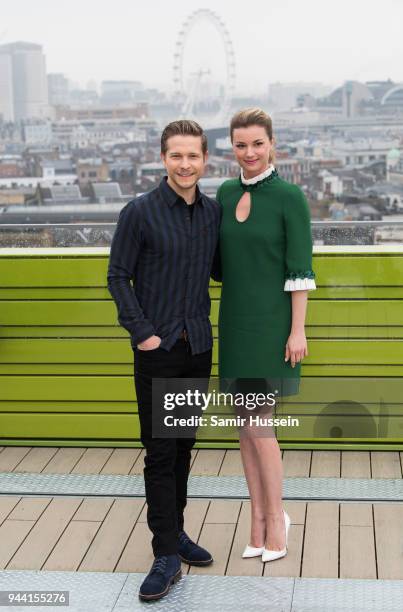 Emily VanCamp and Matt Czuchry during 'The Resident' photocall at NBC Universal on April 10, 2018 in London, England.