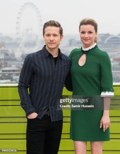 Emily VanCamp and Matt Czuchry during 'The Resident' photocall at NBC Universal on April 10, 2018 in London, England.
