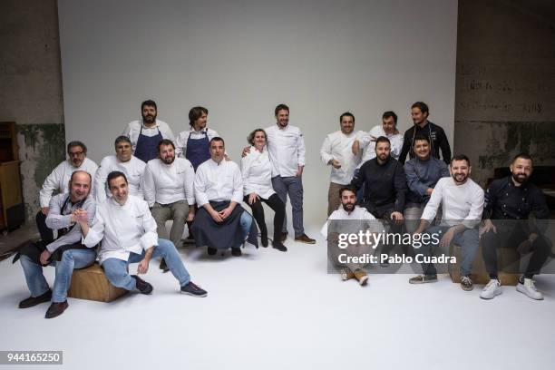 Spanish chefs attend the Soul Food Nights presentation on April 10, 2018 in Madrid, Spain.