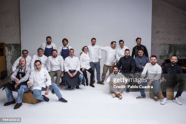 Spanish chefs attend the Soul Food Nights presentation on April 10, 2018 in Madrid, Spain.