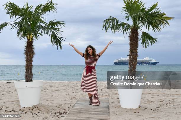 Paulina Davila attends 'Aqui En La Tierra' Photocall during the 1st Cannes International Series Festival on April 10, 2018 in Cannes, France.