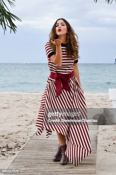 Paulina Davila attends 'Aqui En La Tierra' Photocall during the 1st Cannes International Series Festival on April 10, 2018 in Cannes, France.