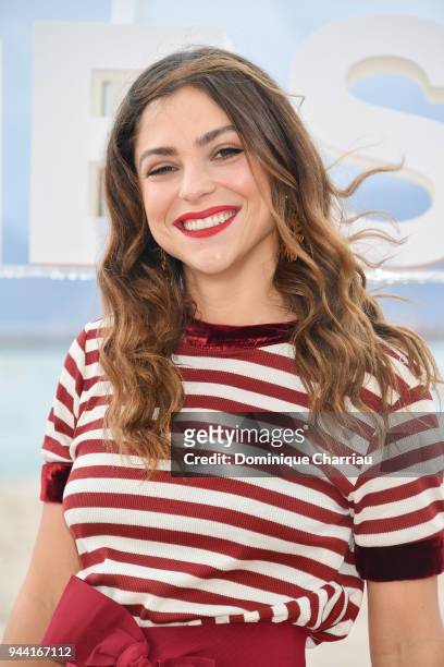 Paulina Davila attends 'Aqui En La Tierra' Photocall during the 1st Cannes International Series Festival on April 10, 2018 in Cannes, France.