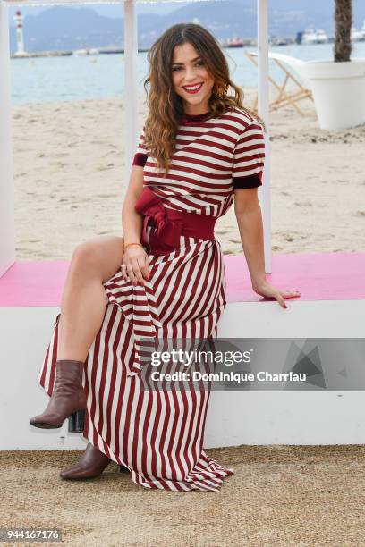 Paulina Davila attends 'Aqui En La Tierra' Photocall during the 1st Cannes International Series Festival on April 10, 2018 in Cannes, France.