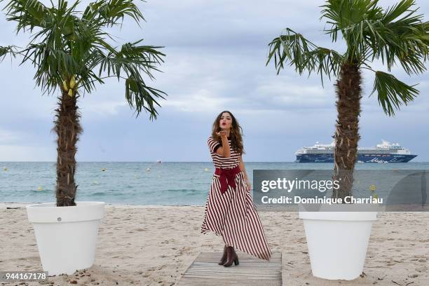 Paulina Davila attends 'Aqui En La Tierra' Photocall during the 1st Cannes International Series Festival on April 10, 2018 in Cannes, France.