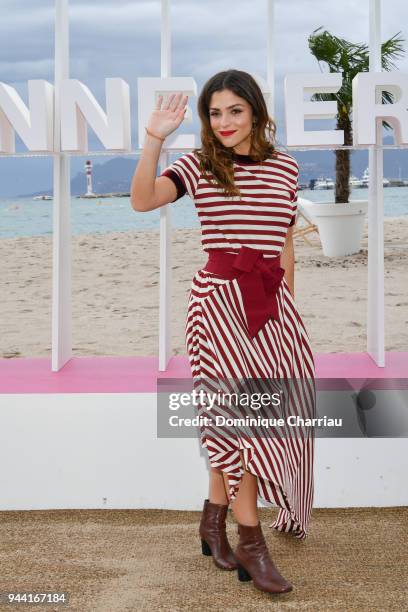 Paulina Davila attends 'Aqui En La Tierra' Photocall during the 1st Cannes International Series Festival on April 10, 2018 in Cannes, France.