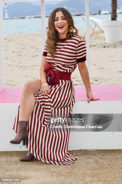 Paulina Davila attends 'Aqui En La Tierra' Photocall during the 1st Cannes International Series Festival on April 10, 2018 in Cannes, France.