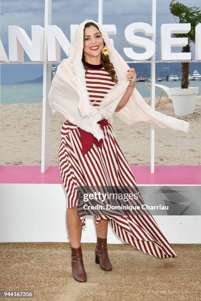 Paulina Davila attends 'Aqui En La Tierra' Photocall during the 1st Cannes International Series Festival on April 10, 2018 in Cannes, France.
