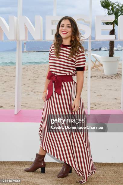 Paulina Davila attends 'Aqui En La Tierra' Photocall during the 1st Cannes International Series Festival on April 10, 2018 in Cannes, France.