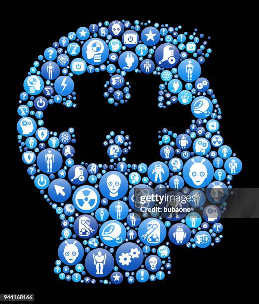 puzzle mind blue icon pattern background - brain plug stock illustrations
