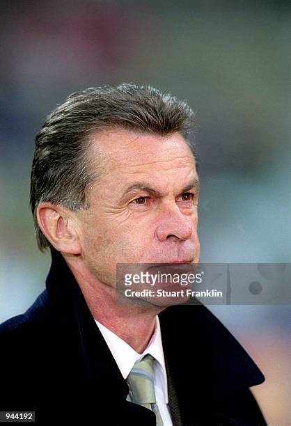 Portrait of Bayern Munich coach Ottmar Hitzfeld as his team picked up three valuable points to go top of Group C during the UEFA Champions League...