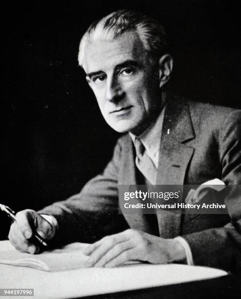 Photographic portrait of Maurice Ravel a French composer, pianist and conductor. Dated 20th century.
