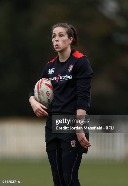 Emily Scarratt of England during England Sevens Women Training at Bisham Abbey on March 9, 2018 in Marlow, England.