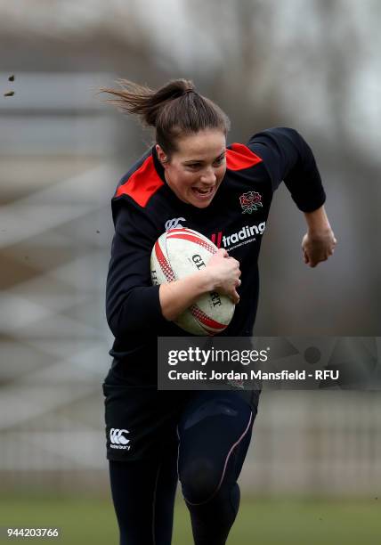 Emily Scarratt of England during England Sevens Women Training at Bisham Abbey on March 9, 2018 in Marlow, England.