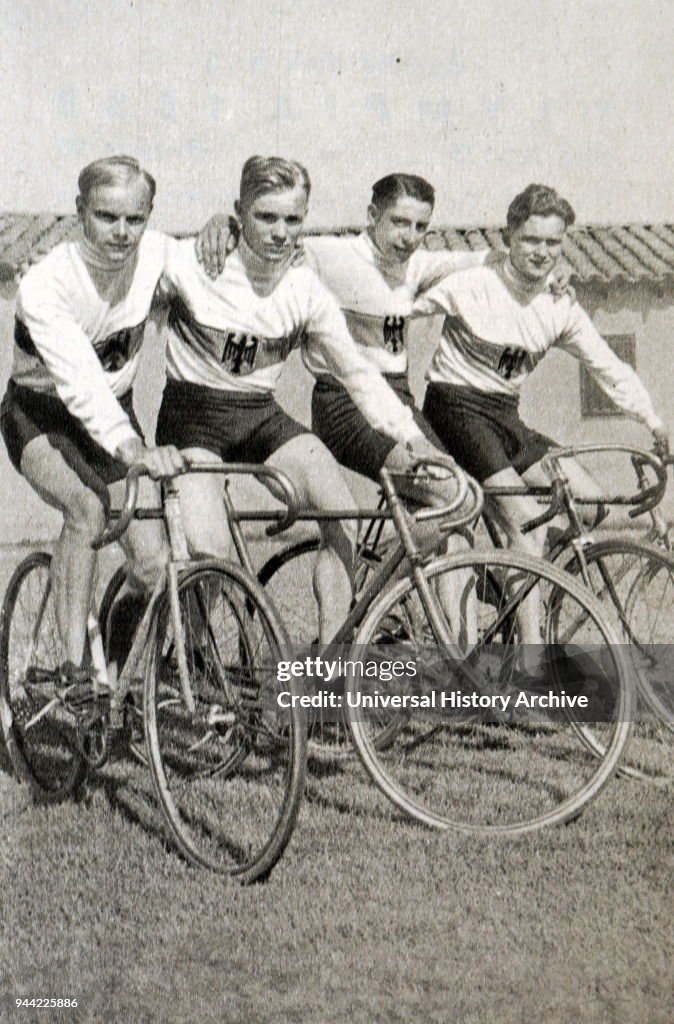 The German cycling team at the 1932 Olympic games.