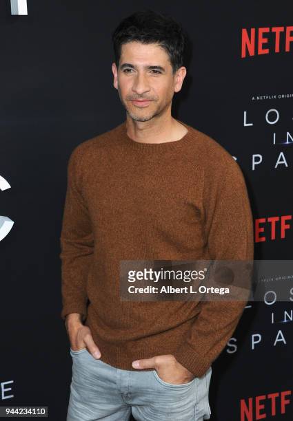 Actor Raza Jaffrey arrives for the Premiere Of Netflix's "Lost In Space" Season 1 held at The Cinerama Dome on April 9, 2018 in Los Angeles,...