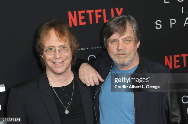 Actors Bill Mumy and Mark Hamill arrive for the Premiere Of Netflix's "Lost In Space" Season 1 held at The Cinerama Dome on April 9, 2018 in Los...