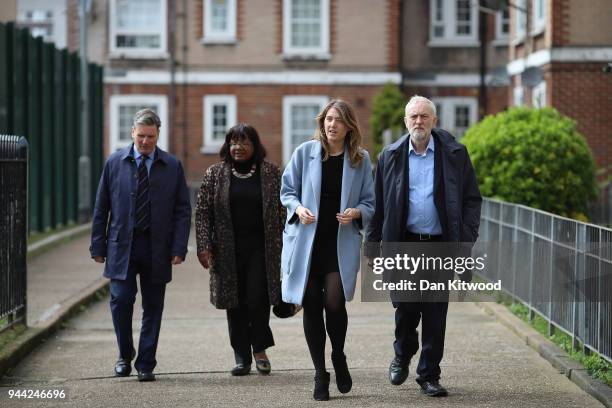 Labour leader Jeremy Corbyn, Leader of Camden Borough Council Georgia Gould, Shadow Home Secretary Diane Abbott and Shadow Brexit Secretary Sir Keir...