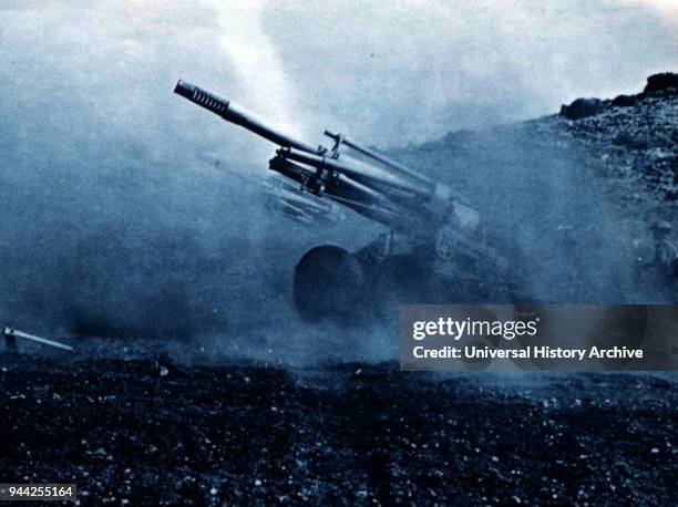 Israeli artillery bombard Syrian Positions in the Golan Heights during the Six Day War 1967.