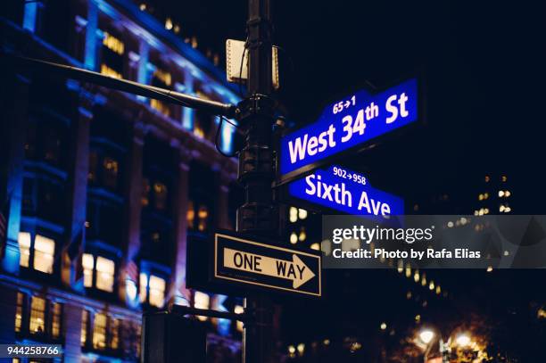 crossroad in nyc - compass city stock pictures, royalty-free photos & images