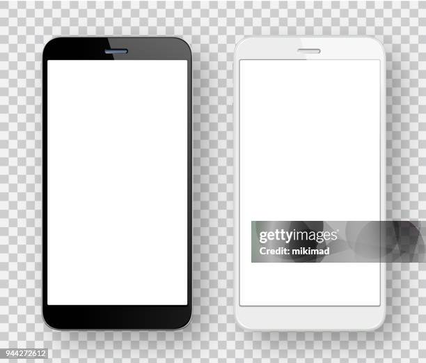 白と黒の携帯電話 - スマートフォン点のイラスト素材／クリップアート素材／マンガ素材／アイコン素材