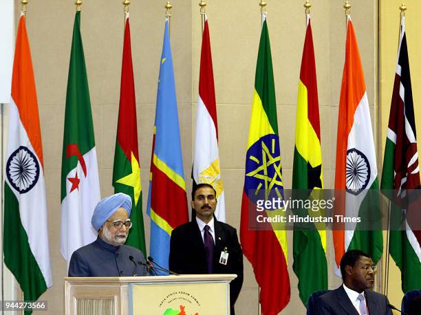 Prime Minister Manmohan Singh during the inaugural session of India-Africa Forum Summit 2008, in New Delhi.