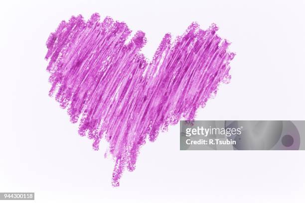 crayon hand drawing - chalk heart stock pictures, royalty-free photos & images