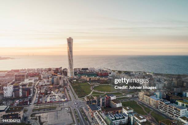 city district at dawn - malmo stock pictures, royalty-free photos & images