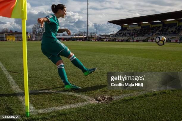 Dzsenifer Marozsan of Germany makes takes a corner-kick during after Slovenia Women's and Germany Women's 2019 FIFA Women's World Championship...