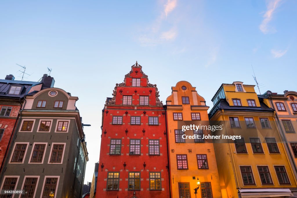 Townhouses at dusk