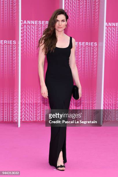 Anna Drijver from the serie "Undercover" attends "Miguel" and "Undercover" screening during the 1st Cannes International Series Festival at Palais...