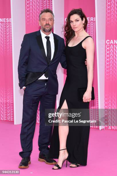 Tom Waes and Anna Drijver from the serie "Undercover" attend "Miguel" and "Undercover" screening during the 1st Cannes International Series Festival...