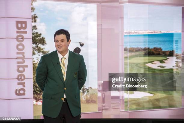 Professional golfer Patrick Reed speaks during a Bloomberg Television interview in New York, U.S., on Tuesday, April 10, 2018. Reed talked about...