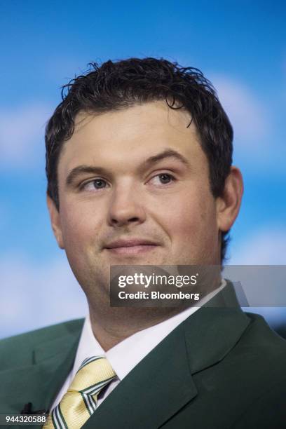 Professional golfer Patrick Reed listens during a Bloomberg Television interview in New York, U.S., on Tuesday, April 10, 2018. Reed talked about...