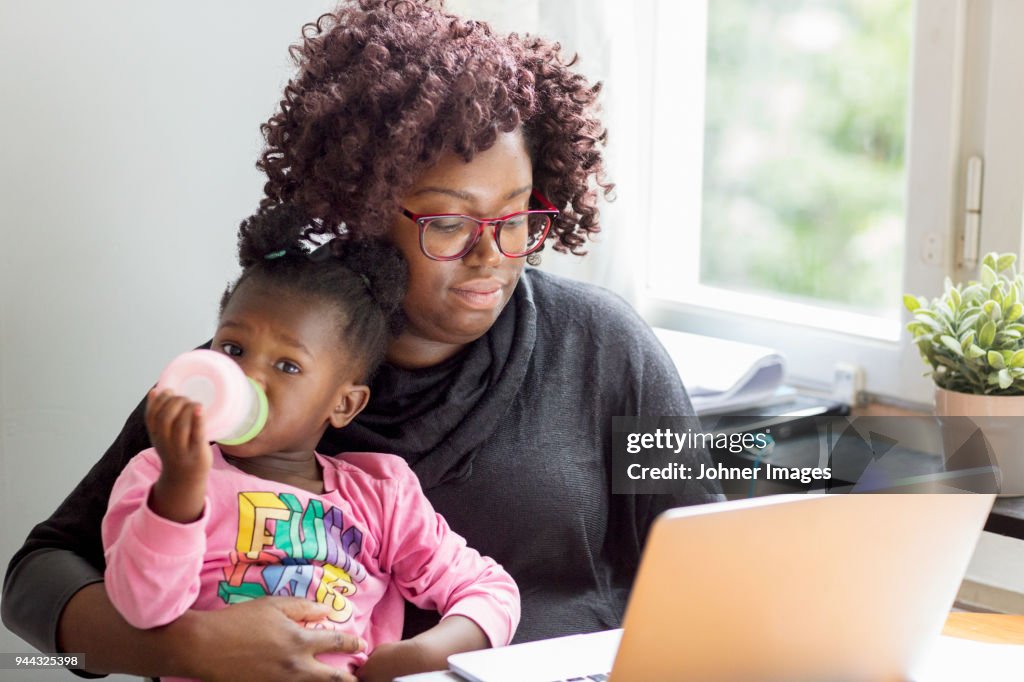 Mother and daughter together