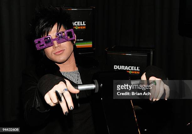 Singer Adam Lambert attends the Z100's Jingle Ball 2009 - Official H&M Artist Gift Lounge Produced by On 3 Productions at Madison Square Garden on...
