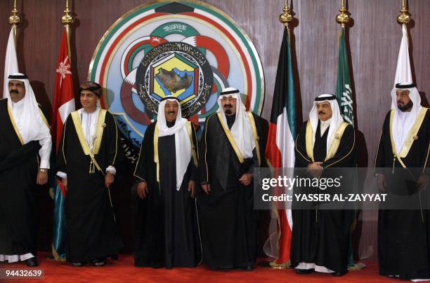 Qatari Emir Sheikh Hamad bin Khalifa al-Thani, Omani vice prime minister Fahd bin Said, Emir of Kuwait Sheikh Sabah al-Ahmad al-Sabah, Saudi King...